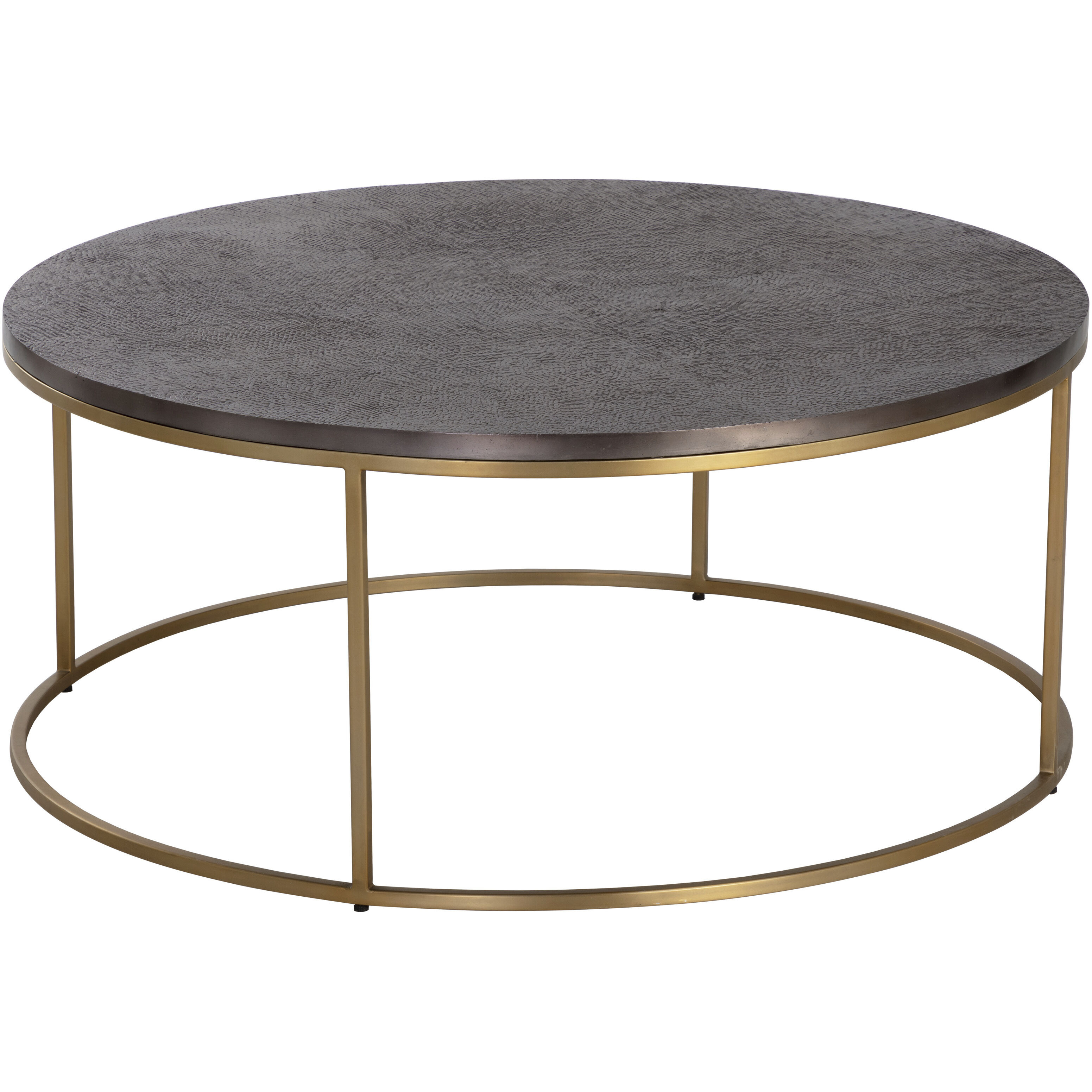 Enya 40 X 17 inch Gunmetal / Brass Coffee Table